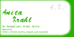 anita krahl business card